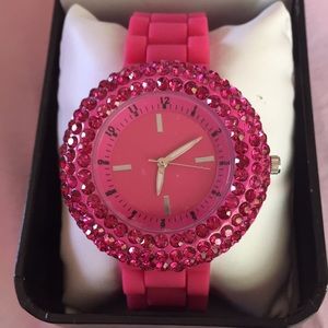 Pink Watch with Rhinestones